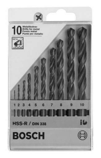 Imagen de Juego brocas BOSCH HSS-R 1-10 mm (10 brocas)