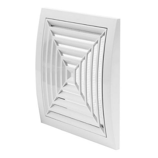 Imagen de Rejilla ventilacion techo ABS 190x190 mm Ø12,5 blanca c/red