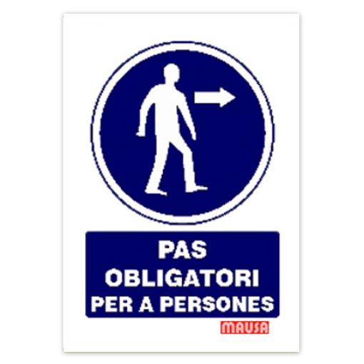 Imagen de Cartel "Pas obligatori persones" Dreta