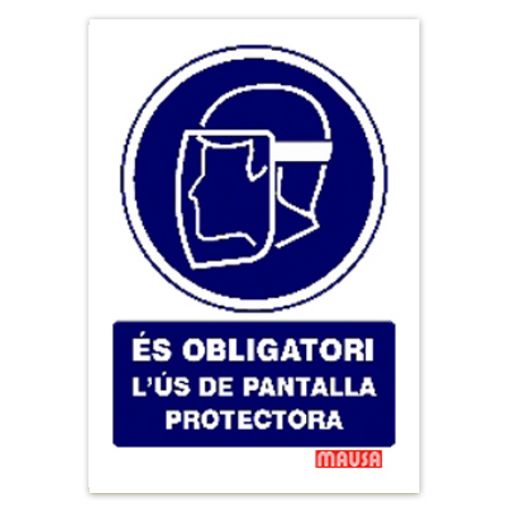 Imagen de Cartel "Obligatori l'us de pantalla protectora"